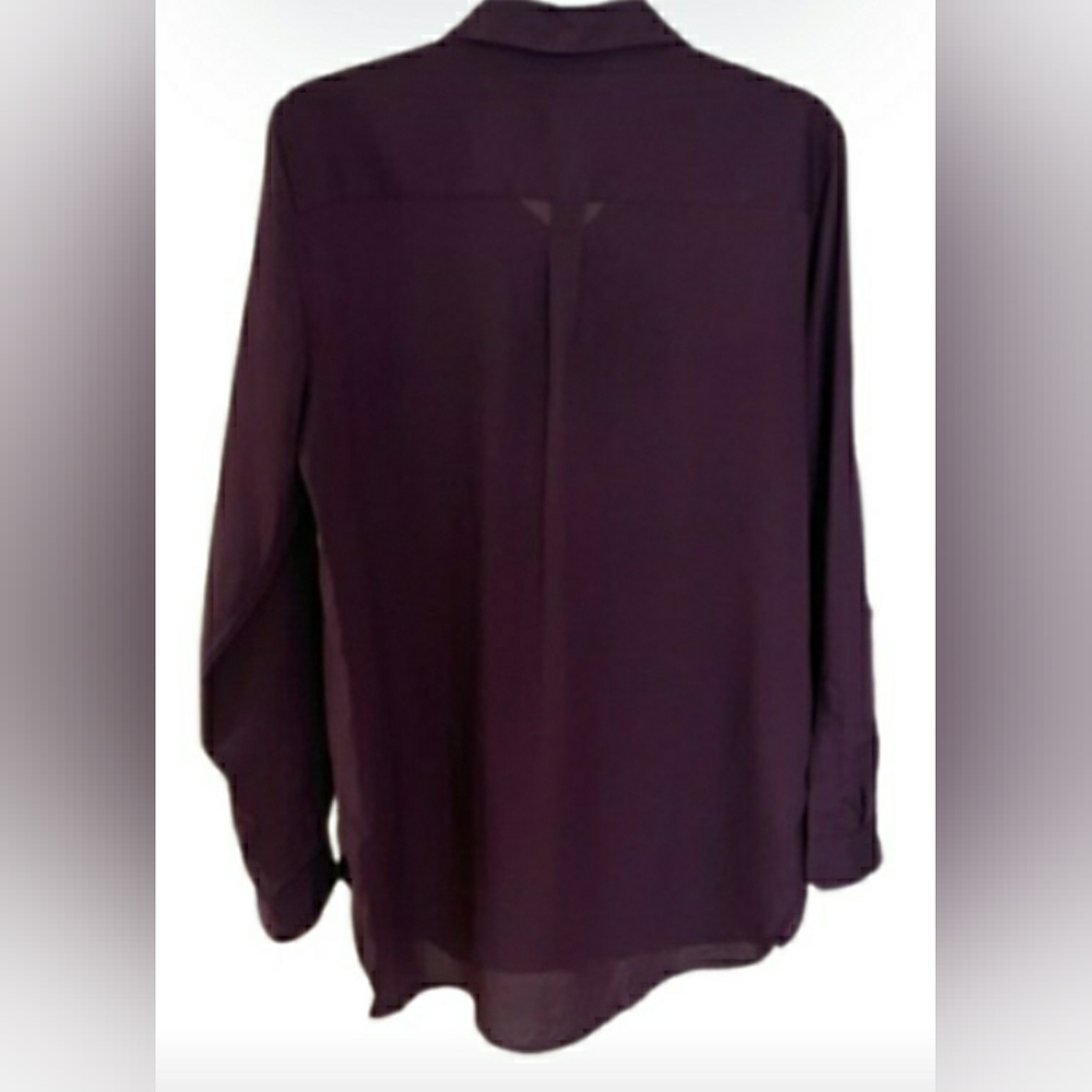 Calvin Klein Plum Purple Button-Up Blouse - Picture 4 of 5